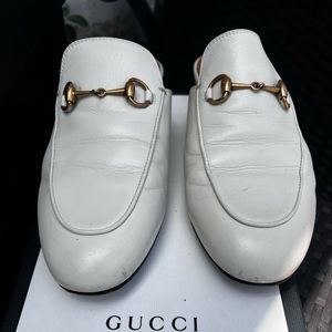 Gucci Princeton Mules in Mystic White, 38
